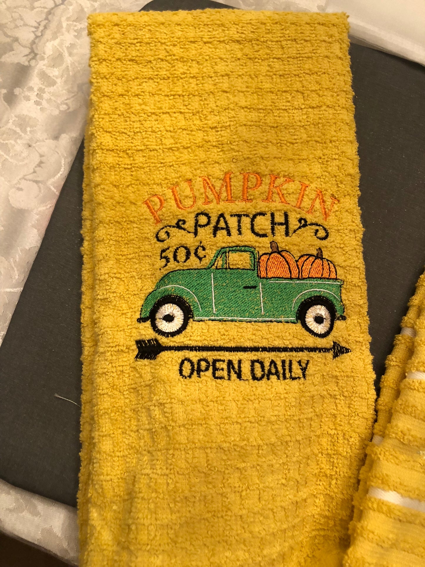 Custom Embroidered Kitchen Hand Towel / Fall Collection