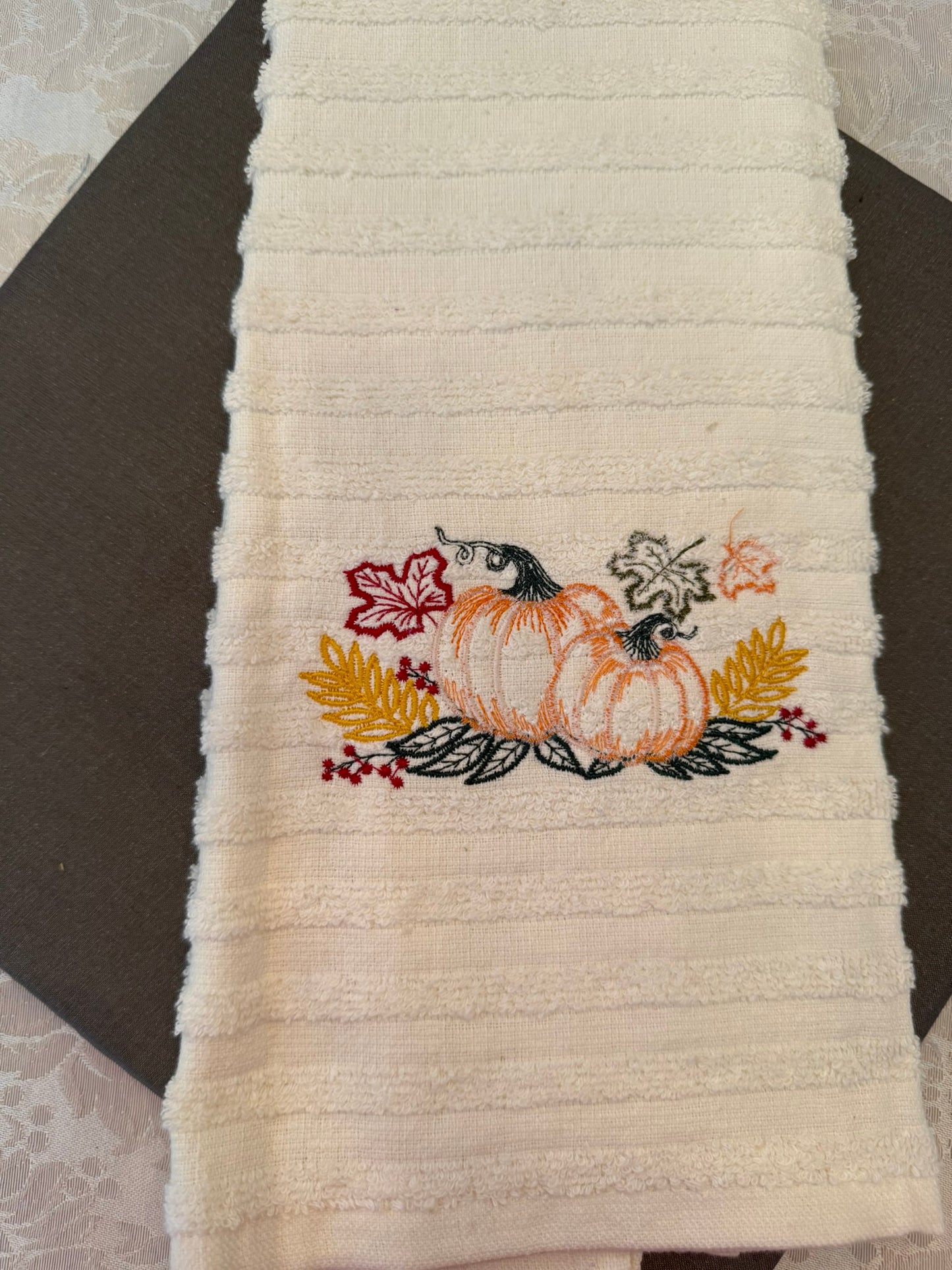 Custom Embroidered Kitchen Hand Towel / Fall Collection