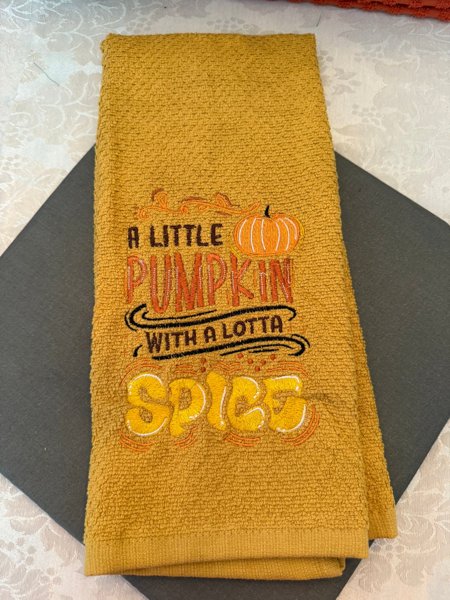 Custom Embroidered Kitchen Hand Towel / Fall Collection