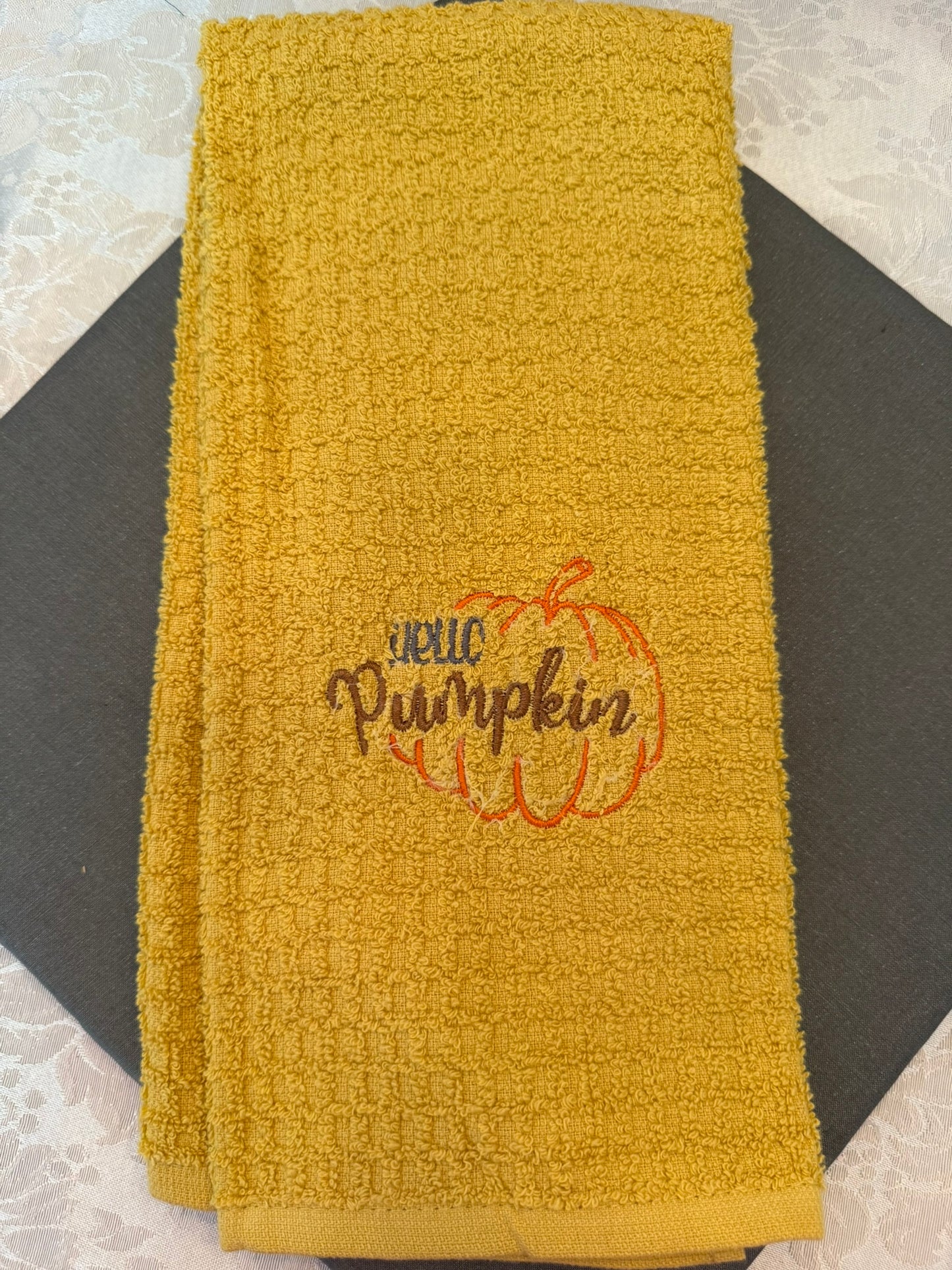 Custom Embroidered Kitchen Hand Towel / Fall Collection