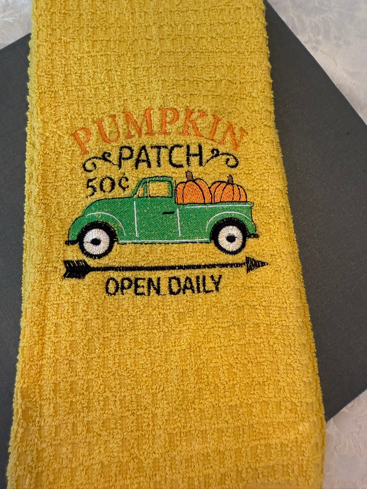 Custom Embroidered Kitchen Hand Towel / Fall Collection